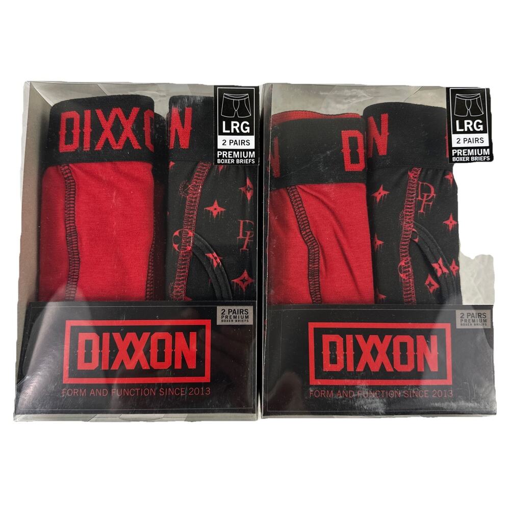 NIB Dixxon Flannel Company Men’s Large Premium Boxer Briefs Assorted 4 Pairs